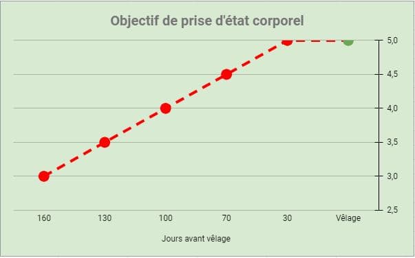 Reprise d'état corporel avant vêlage