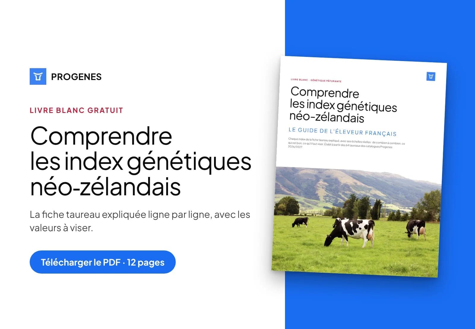 Couverture du livre blanc Progenes « Comprendre les index génétiques néo-zélandais », PDF gratuit de 12 pages